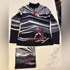 Krimson Klover Base-layer Top Quarter Zip with Matching Gaiter Size Medium